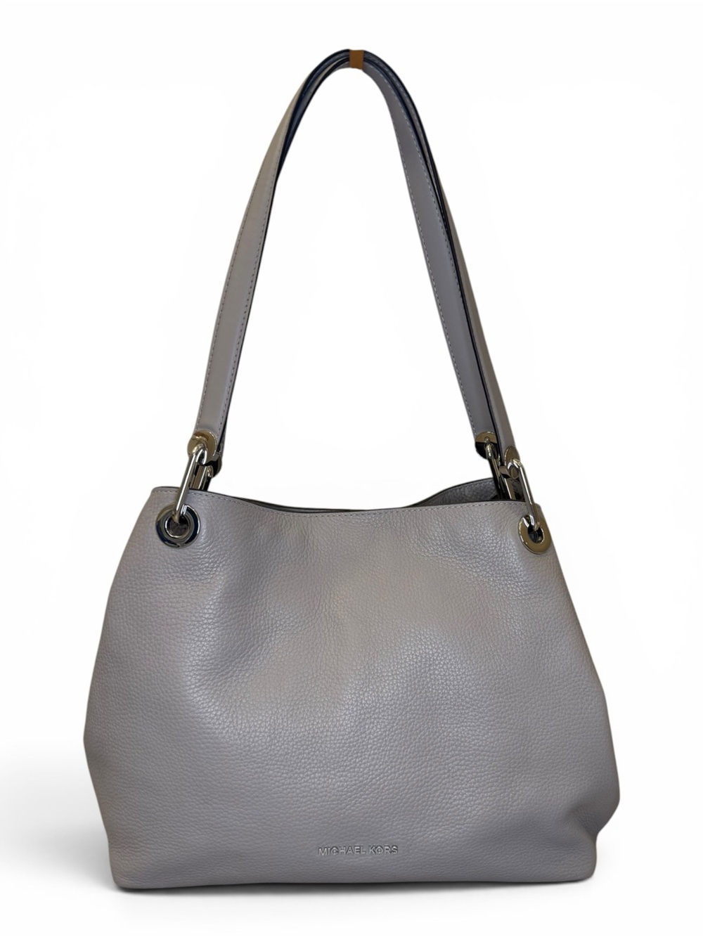 Michael Kors Light Gray Pebbled Leather Shoulder Bag